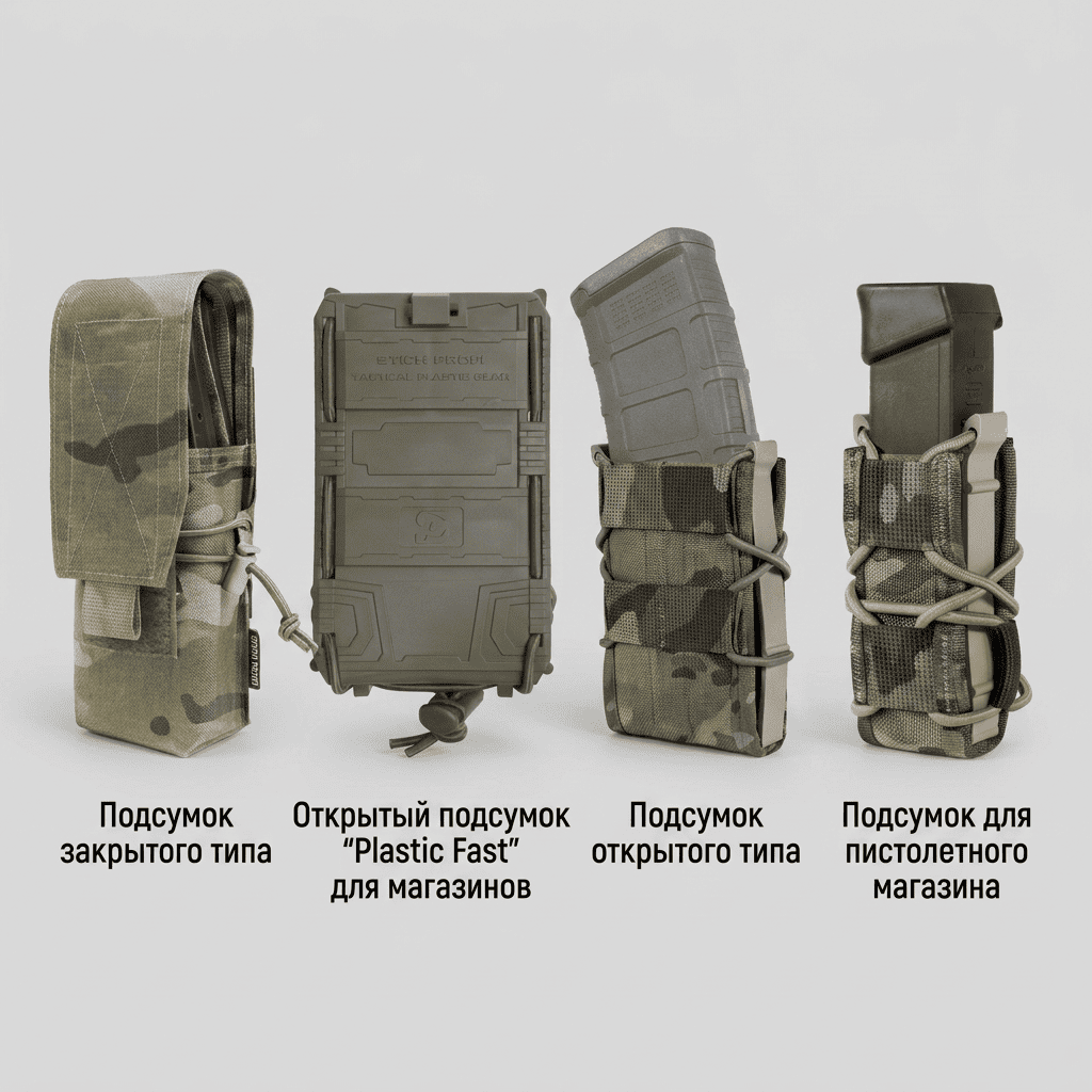 Тактические подсумки для магазинов АК: виды, отличия, как выбрать